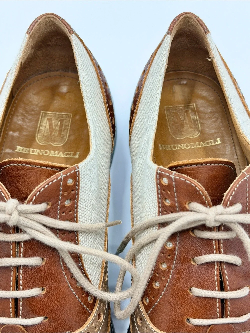 Bruno Magali Baroque Wingtip Oxfords, Men’s size 8.5, Made in Italy